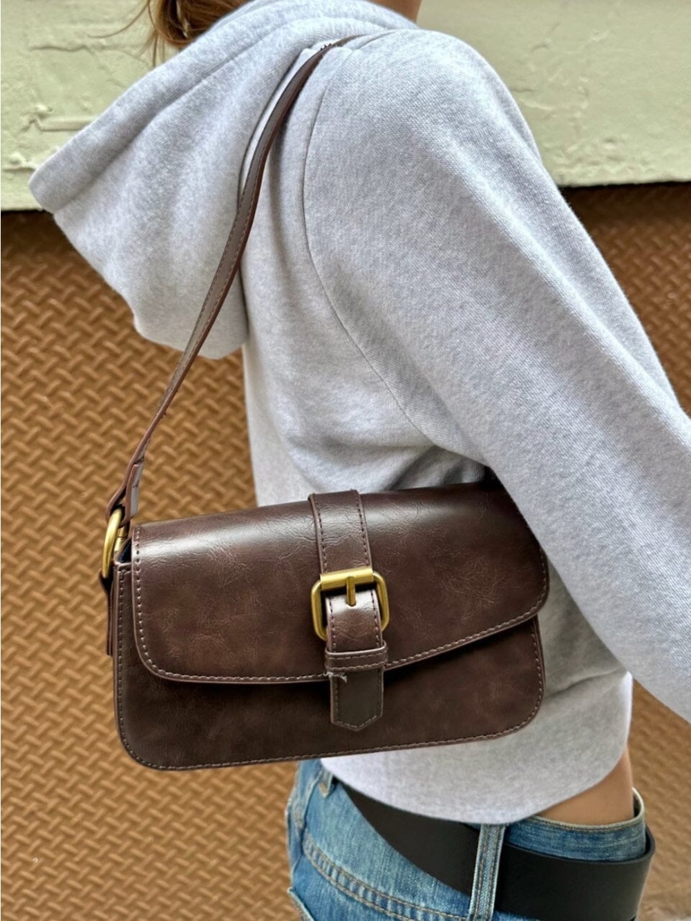 Brown Leather Shoulder Bag